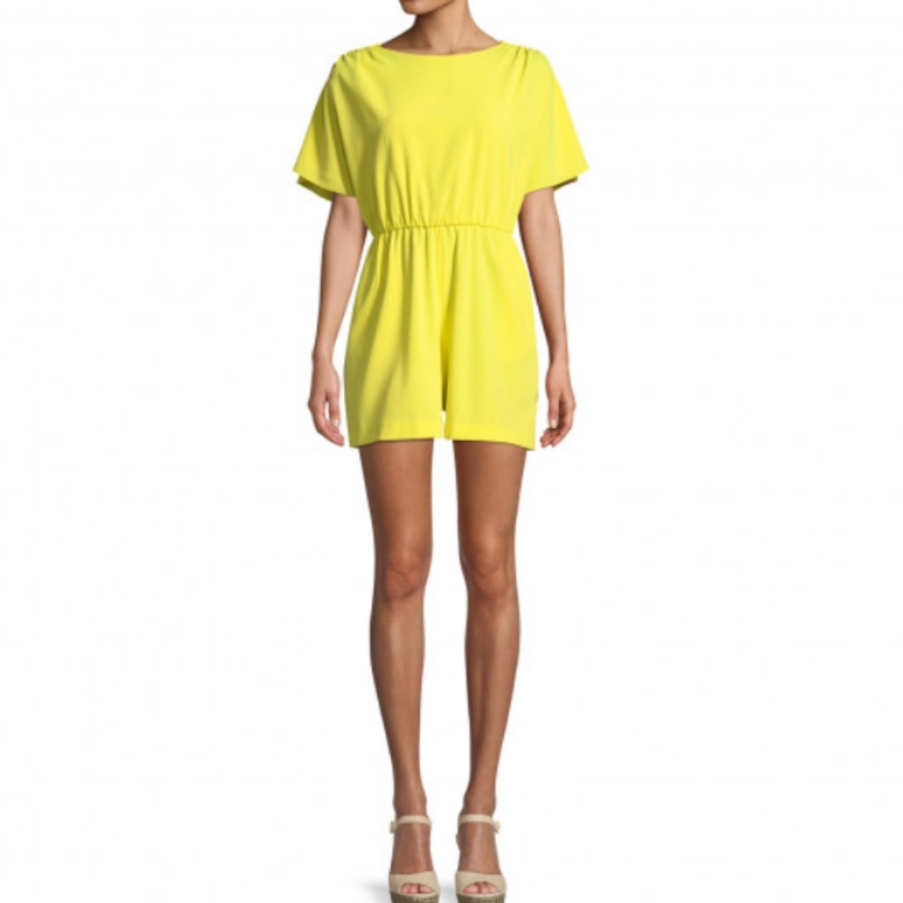 ALICE + OLIVIA Ashlea Flutter-sleeve Romper